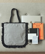 RUFFLE TOTE ギンガムチェックノワールラッフル　　